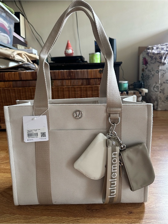 Lululemon Handbags - New! Lululemon Two Tone Canvas Tote with Dual Pouch Wristlets